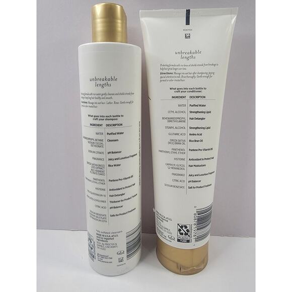 Pantene Nutrient Blends Unbreakable Lengths Shampoo 9.6 Oz & Conditioner 8 oz. - Picture 2 of 5